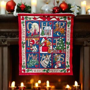 Susan Winget Fabric Traditions Merry Christmas Wall Hanging Quilt Primitive